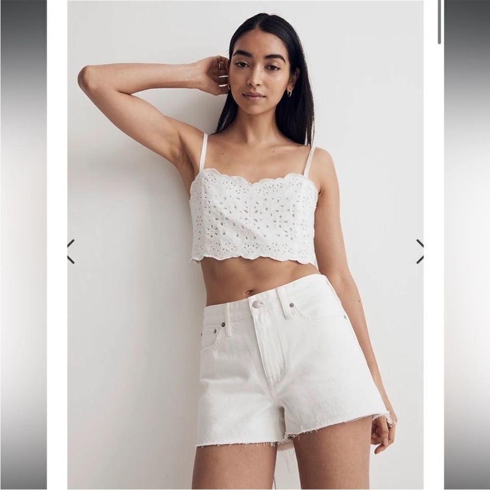 NWT Madewell Relaxed Denim Shorts W 33 White